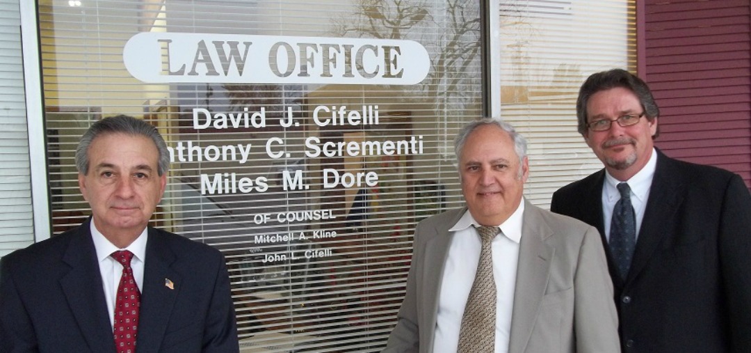 The firm's attorneys outside the Cifelli, Scrementi & Dore law office